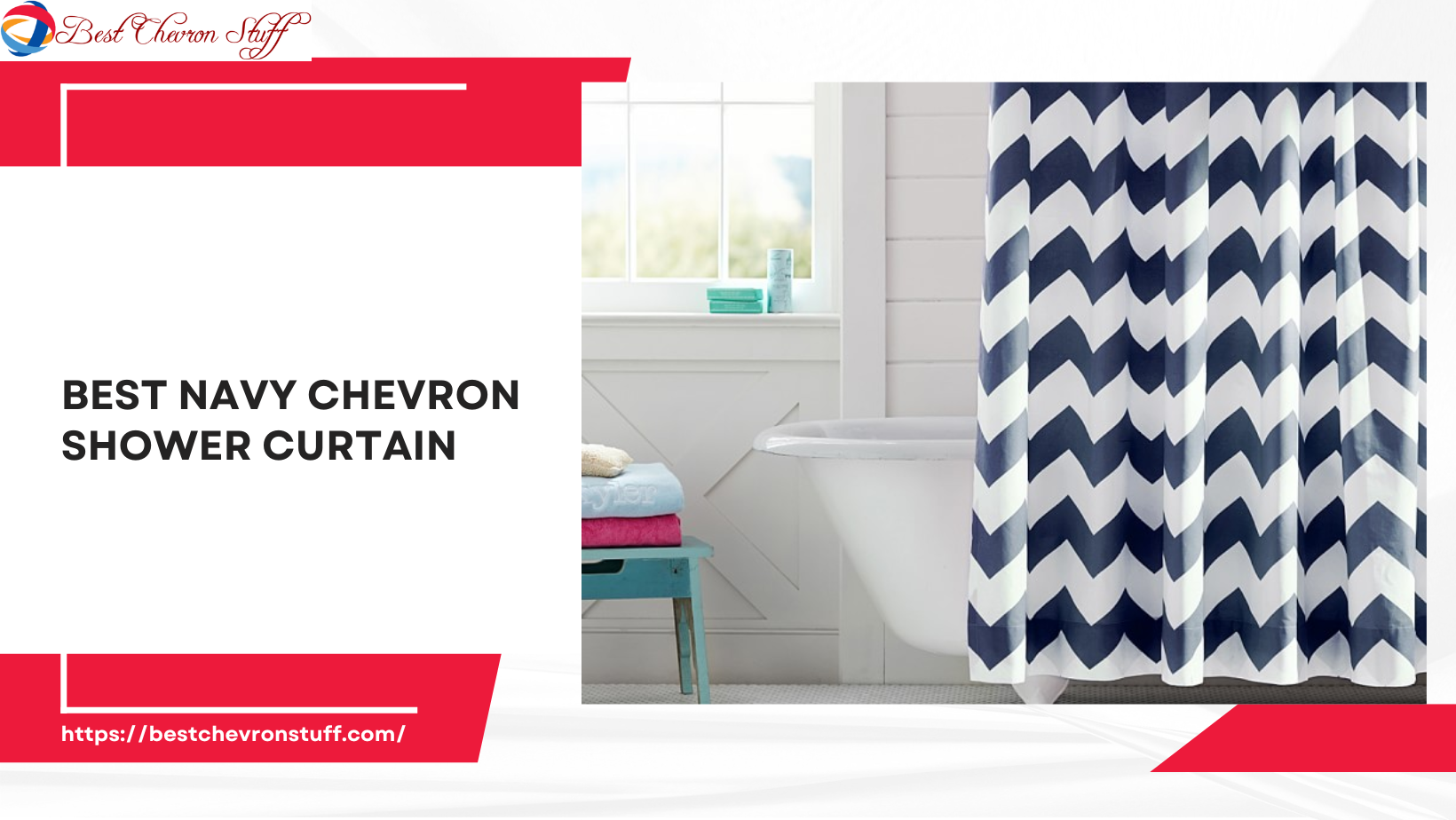 Best Navy Chevron Shower Curtain