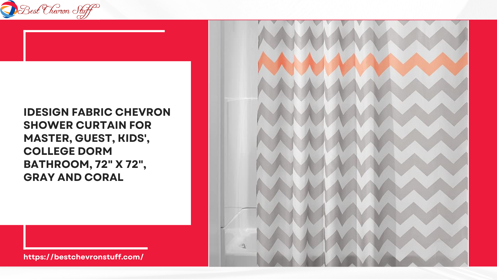 Fun Coral Chevron Shower Curtain Designs
