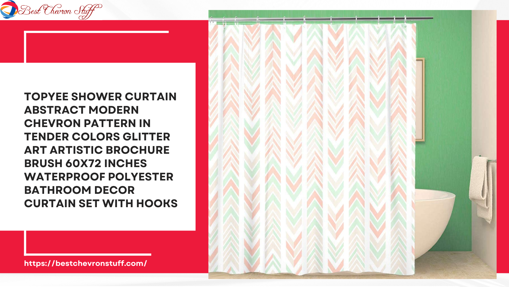 Pretty Glitter Chevron Shower Curtain Designs