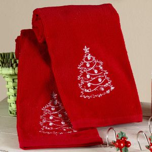 Hodostore Christmas Tree Embroidered Towels